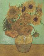 Vincent Van Gogh Still life:Vast with Twelve Sunflowers (nn04) oil